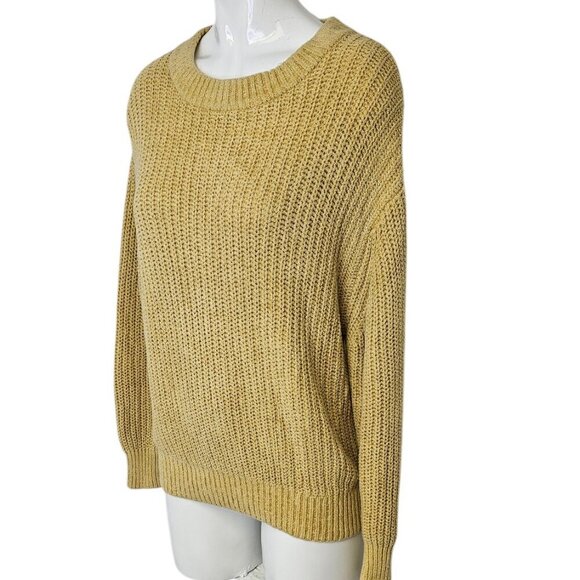 Aritzia Wilfred Salette Chenille Long Sleeve Crew Neck Sweater, Open Knit Size M - Picture 3 of 8